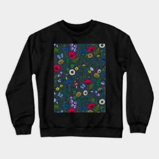 Wild flowers, poppies, cornflowers, daisies and more Crewneck Sweatshirt